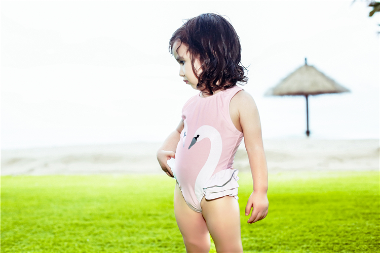 Áo tắm cho trẻ em Flamingo Simi Tình yêu Ins Áo tắm cho cha mẹ và trẻ em White Swan Áo tắm cho trẻ em Áo tắm Xiêm quần bơi trẻ em nam