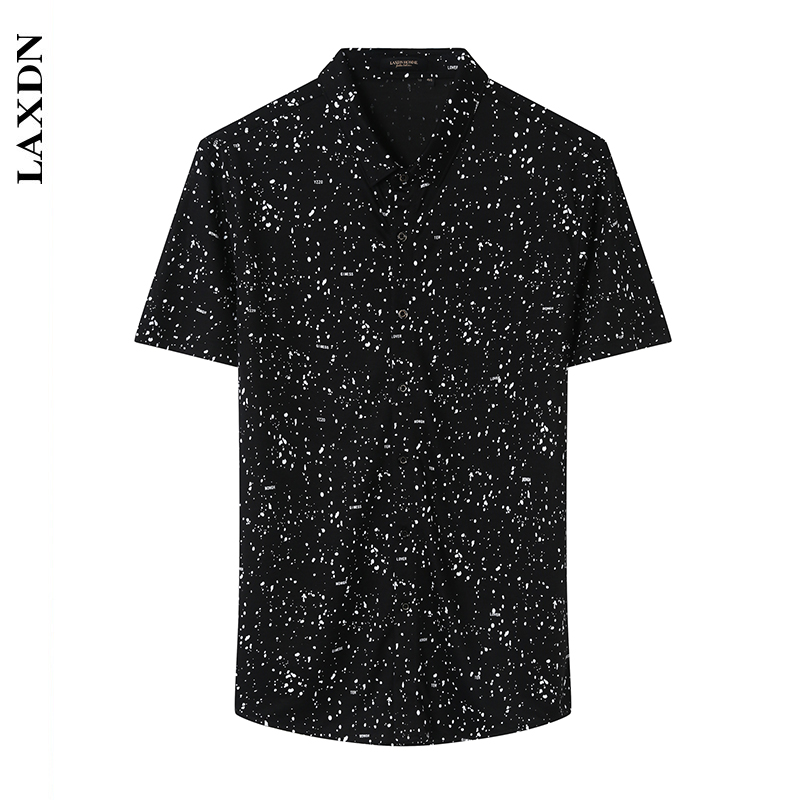 Lexton nam 2020 Summer New ngắn tay D-Shirt Polo Shirt nam thời trang Sóng Dot cuộn Paul áo Tide.