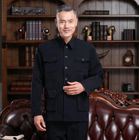 Chinese tunic suit suit male elderly clothes spring and autumn old-fashioned Zhongshan suit old man coat grandpa outfit father outfit