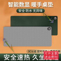 2024 New Smart Digital Display Heated Mouse Pad Five-speed Temperature Control Office Desk Heating Pad Fast Heating Hand Warmer Waterproof