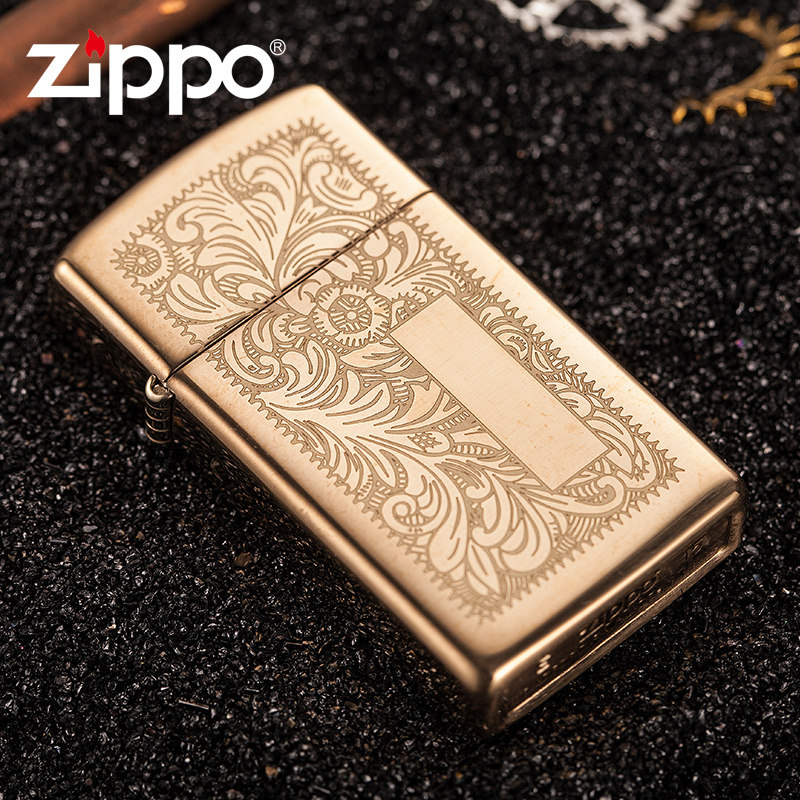 Crown Crown Credit Cabinet Zippo Fiber Machine Narrow Machine Pure Copper Double-sided Venetian 1652B
