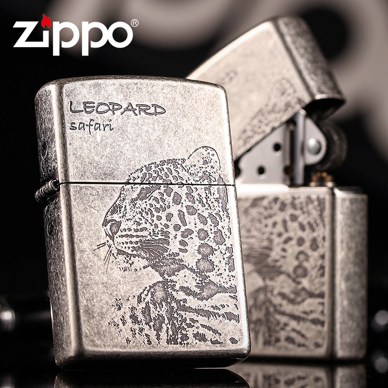 Crown Credibility Special Cabinet Zippo Han Edition American Leopard Ancient Silver Leopard ZBT-1-37b
