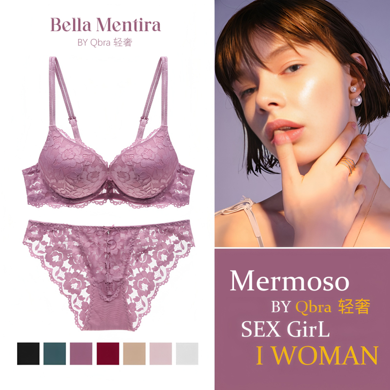 Small Bust Appears Larger, Gathered Purple Lace Lingerie for Women, French Style, Sexy, Thin on Top, Thick on the Bottom, Padded Bra Set, No Empty Cup Small Bust Appears Larger, Gathered Purple Lace Lingerie for Women, French Style, Sexy, Thin on Top, Thick on the Bottom, Padded Bra Set, No Empty Cup