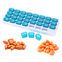 Portable 31-cell keyboard small pill box Independent storage medicine box Digital pill transparent family medicine box