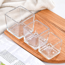 DIY aromatherapy glass transparent square simple candle holder homemade candle cup home candle glass container