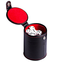 Silent dice cup Silent colored velvet leather sieve cup Double-layer lid dice cup Bar and nightclub supplies with 5 dice