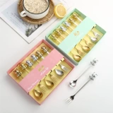 Ложка из нержавеющей стали, высококачественная десертная вилка для фруктов, палочка для смешивания, нержавеющая сталь AISI 304, популярно в интернете, с медвежатами