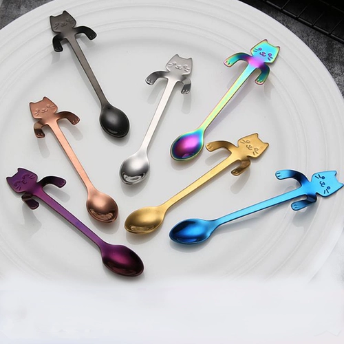 Креативная мультяшная ложка из нержавеющей стали, палочка для смешивания, ручка