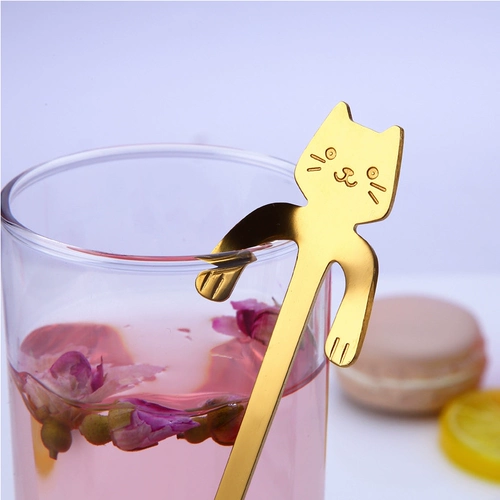 Креативная мультяшная ложка из нержавеющей стали, палочка для смешивания, ручка