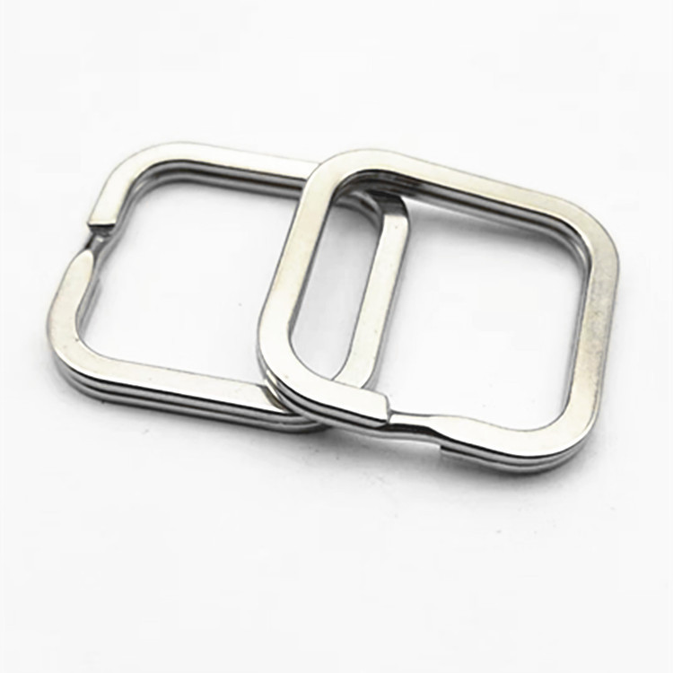 30mm Square Key Ring, Silver-White Keychain, Special-Shaped Creative Key Ring K328