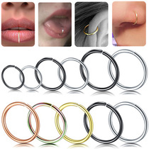 Small ear ring female European and American ear clip fashion temperament Ear buckle ear bone lip ring Nose ring Nose clip Steel color ring jewelry female