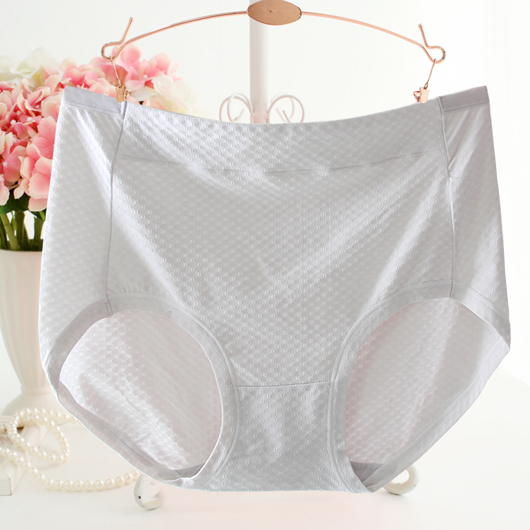 Fat mm thêm mã lớn cộng với chất béo co giãn thoải mái mềm mại cotton thoáng khí cao eo nữ rắn màu đồ lót 200 kg quan lot nu dang dui