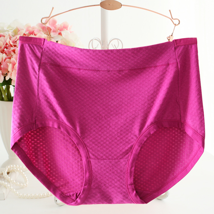 Fat mm thêm mã lớn cộng với chất béo co giãn thoải mái mềm mại cotton thoáng khí cao eo nữ rắn màu đồ lót 200 kg quan lot nu dang dui