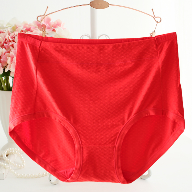 Fat mm thêm mã lớn cộng với chất béo co giãn thoải mái mềm mại cotton thoáng khí cao eo nữ rắn màu đồ lót 200 kg quan lot nu dang dui