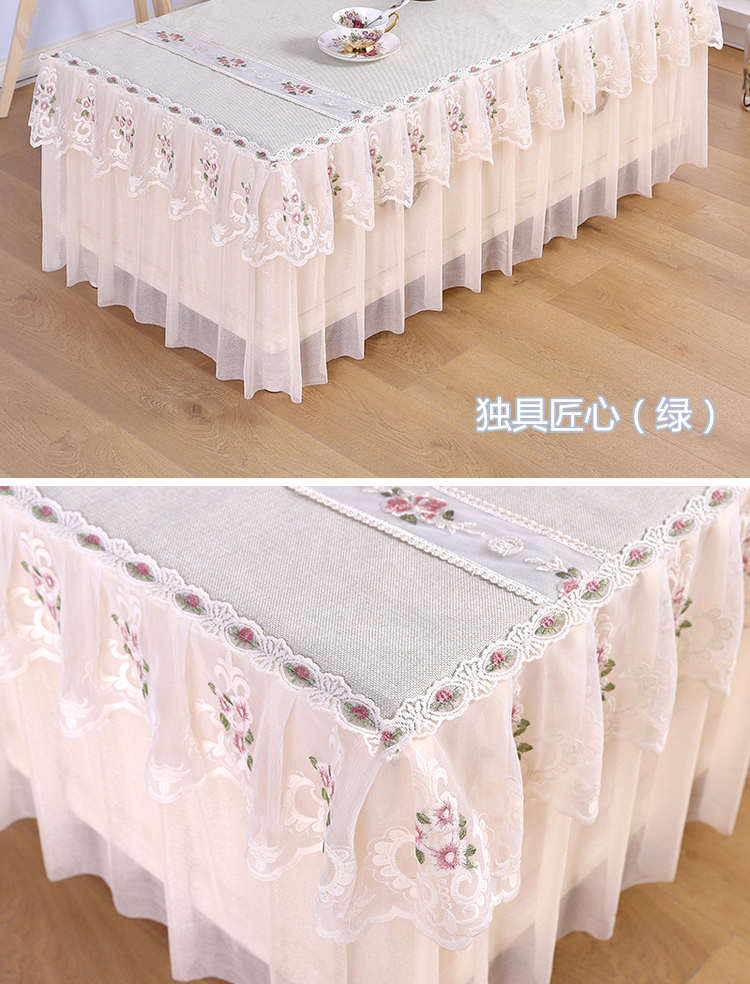tivi asanzo 50 inch Bàn cà phê bìa hình chữ nhật phòng khách vải ren Bàn cà phê khăn trải bàn chống trượt bàn cà phê đặt bụi bao gồm tất cả tủ TV - TV tivi màn hình cong
