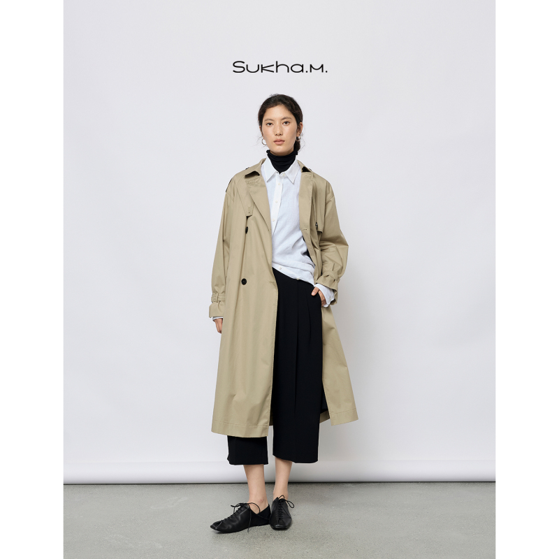 Burber* Original Paris Old Dreams Luxury Trench Coat Women's Long Overcoat 2026 Autumn Oversized Khaki