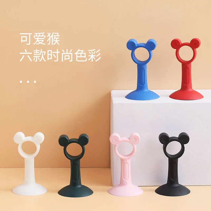 Silicone door suction muted anti-punch home door handle window dressing room toilet rubber cushion wall door suction
