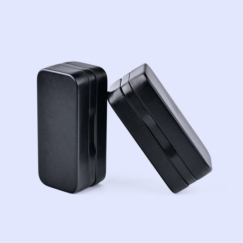 Casual Square Two-In-One Black Glasses Metal Large-Capacity Double-Layer Box Anti-Pressure High-End Frame Glasses Storage Box