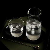 Mino Day-style transparent glass One pot suit Heat-resistant kettle Summer cold Drinking water jug Home glass Cup