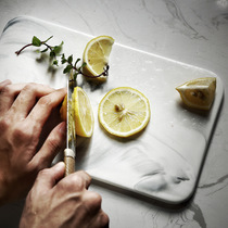 Mino Nordic minimalist marble striped ceramic tray rectangular dinner plate chopping cake tray Western dinner plate bread plate