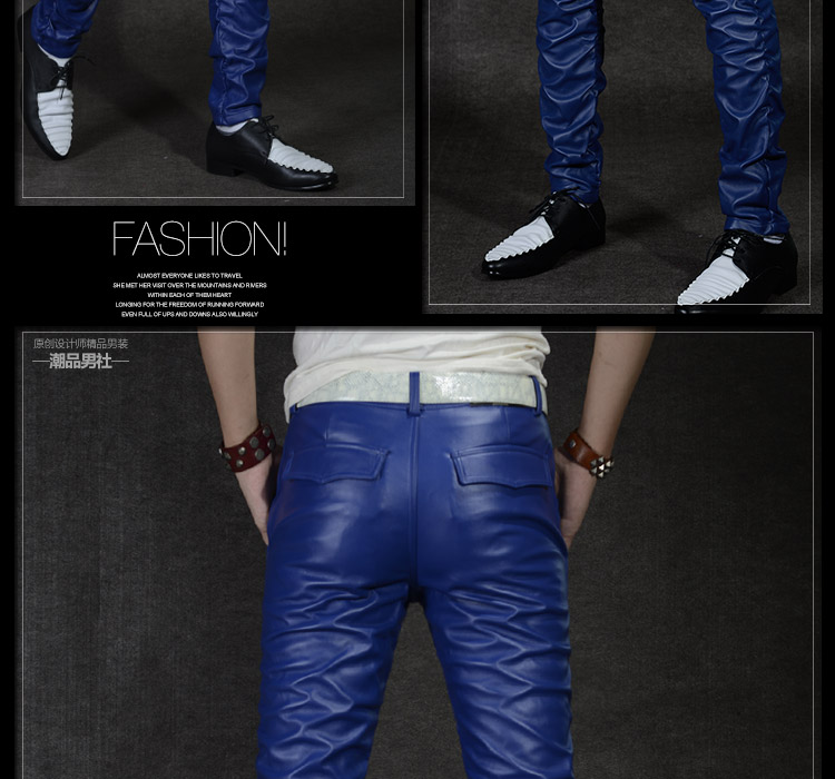 Pantalon cuir homme serré pour jeunesse PU pour hiver - Ref 1476731 Image 46