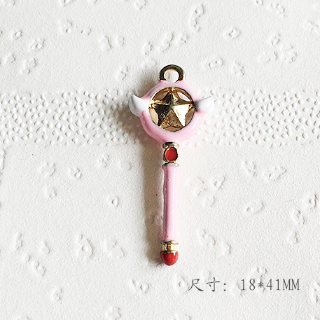 No. 3diy parts Pendant solar system Soft girl Sakura Wand  Necklace Sailor Moon moon key Pendant Accessories
