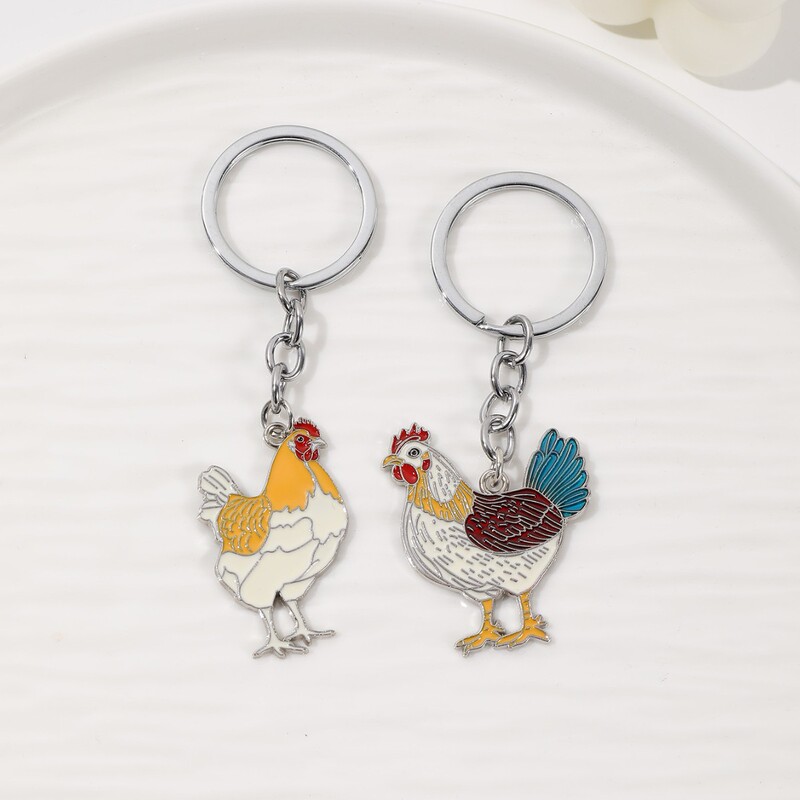 Chicken Key Chain Rooster Keychain Hen Pendant Cute Animal Ornament Key Ring Accessory Chicken Key Chain Rooster Keychain Hen Pendant Cute Animal Ornament Key Ring Accessory