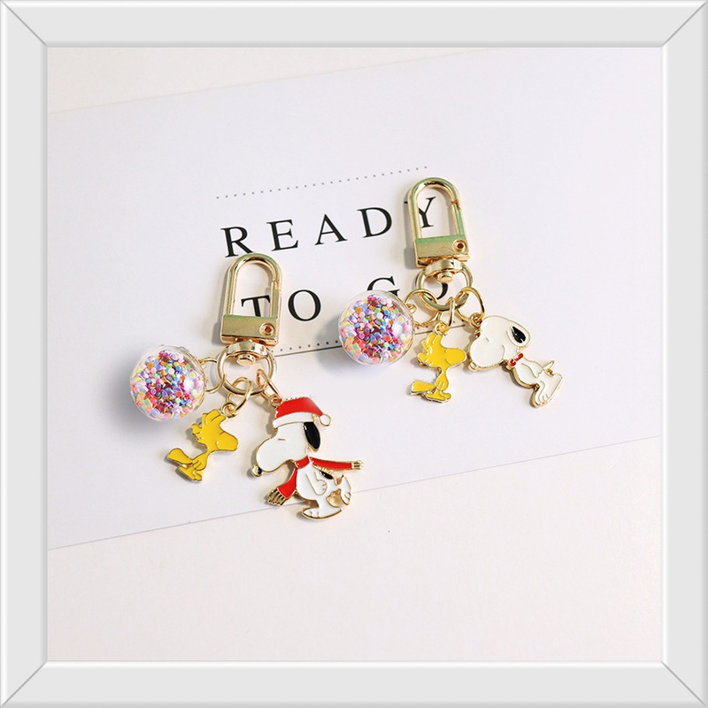 Snoopy Metal Keychain for Women, Cute, Exquisite, Simple, Couple Cartoon Gift, Car Key, Internet Celebrity Backpack Pendant