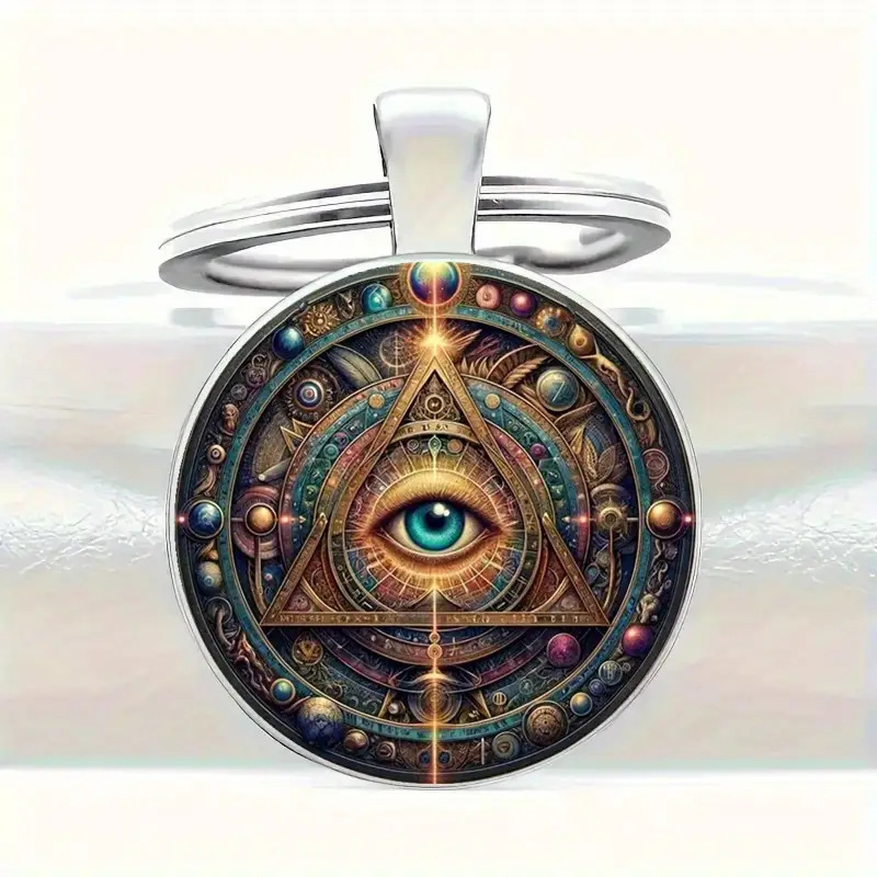 Cross-Border New Evil Eye Time Gem Keychain Pendant Metal Key Ring Car Bag Decoration Cross-Border New Evil Eye Time Gem Keychain Pendant Metal Key Ring Car Bag Decoration