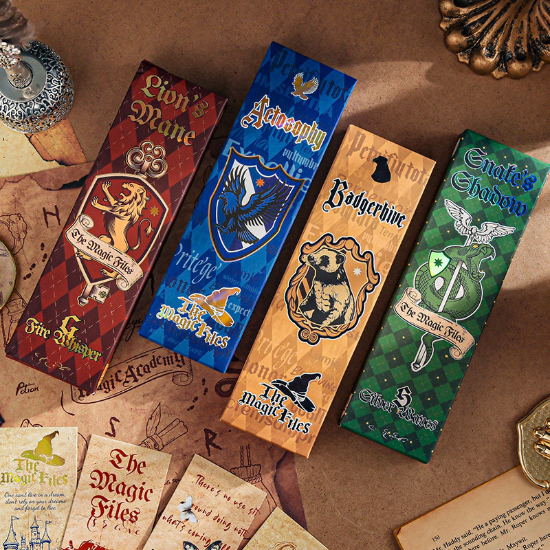Paper bookmarks, magic academy retro gold foil book clips, reward students for reading, page marker cards, and journals (30 sheets).