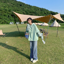 Cloth sauce original Mercury retro vintage loose thin high gradient denim wide leg pants women fall