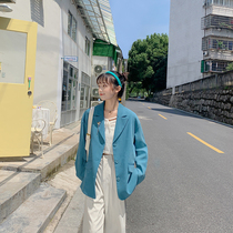 Cloth sauce original Luv Letter white retro blue-green love brooch suit jacket womens autumn New