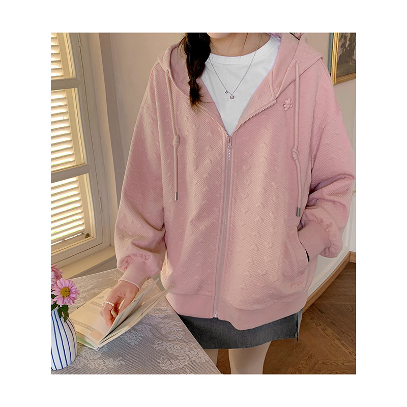 Cloth Jam Original Hot Heart Loving Jacquard Muscular loose even hat cardiovert sweatshirt jacket spring new