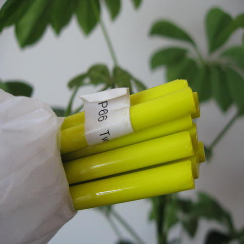 Lampwork glass rod hand heating material p66 yellow Tweety cane L