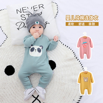 Baby One-piece Clothing Spring Autumn Pure Cotton Autumn Clothing Newborn Male Baby Clothes Girl Pyjamas Khaclothes Climbing to Winter Bottoms Shirts