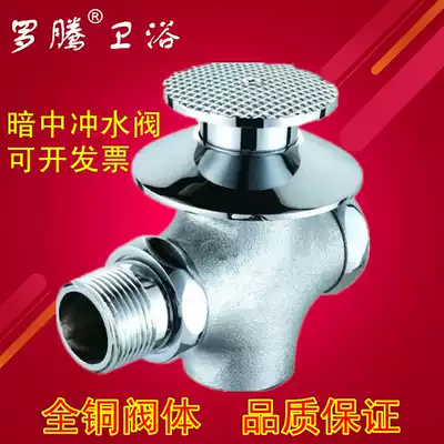 Luoteng bathroom all copper concealed Foot Flush Valve foot pedal valve hand press toilet flush valve