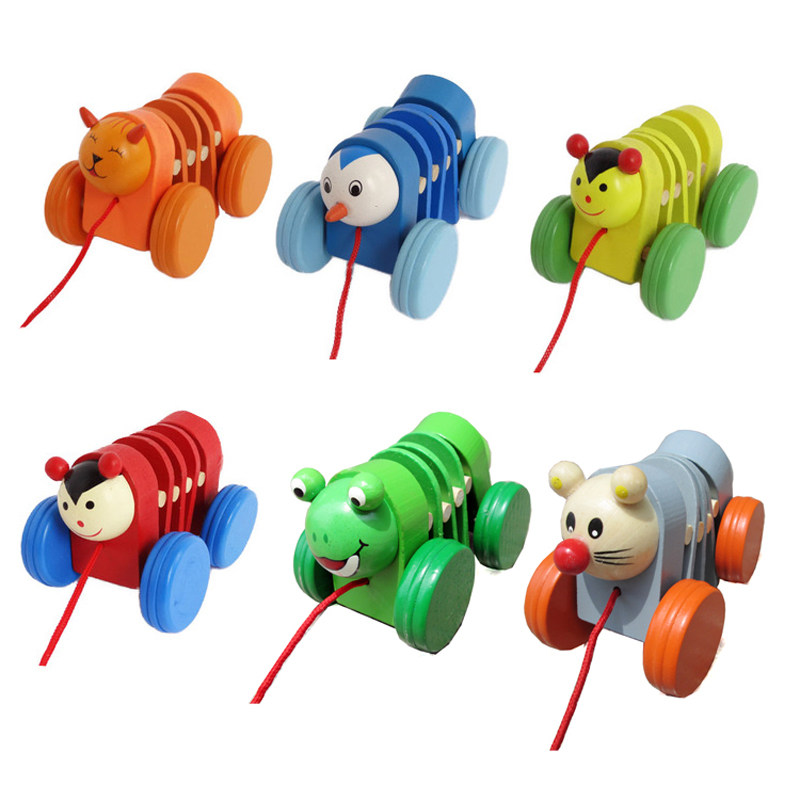 Caterpillar children's popularity mainland neutral grab animals Chinese sports cultivate wooden tractor toys