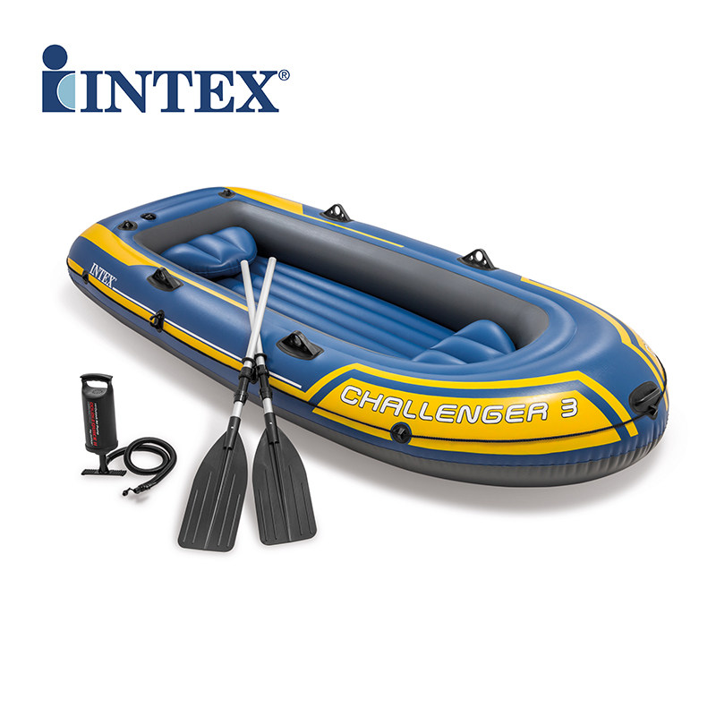 INTEX rubber boat rubber dinghy fishing boat inflatable boat single double trio canoeing challenger boat
