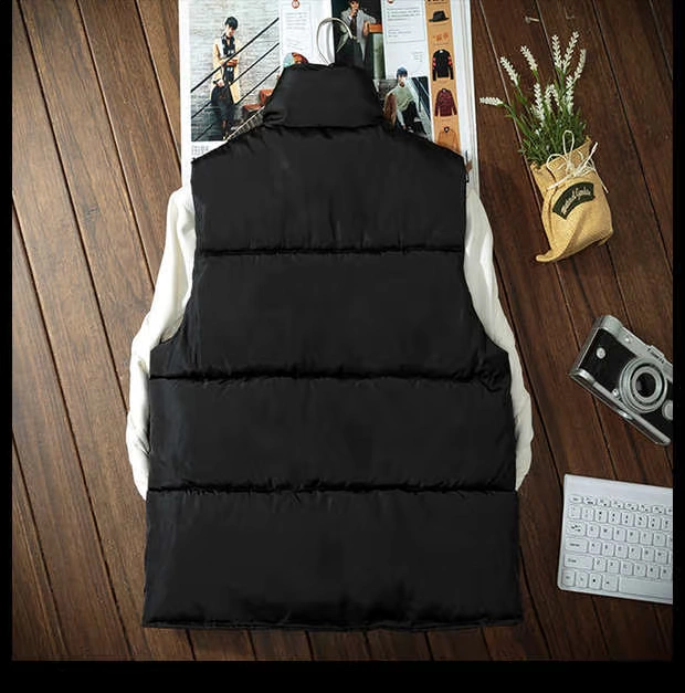 Cặp đôi vest cotton mùa thu đông 2018 phiên bản mới của Hàn Quốc cho nam và nữ đứng cổ áo vest vest ngang vai đôi vest vest hoang dã vest khoác nam