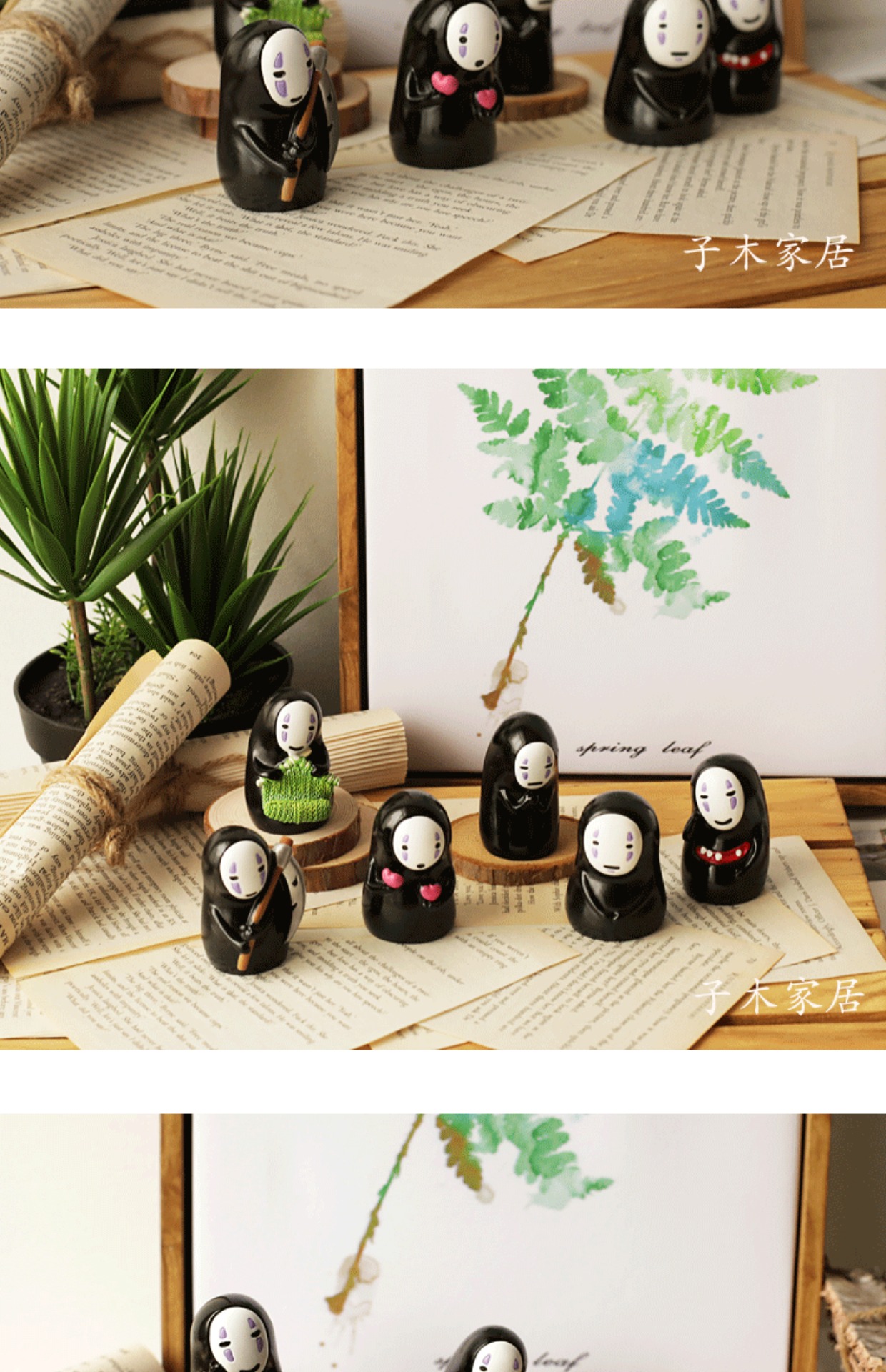 Cửa hàng tạp hóa theo phong cách Nhật Bản không có khuôn mặt nam phù hộ trang trí nhỏ đồ trang trí bàn máy tính để bàn phòng khách búp bê nhựa đồ trang trí dcor giá rẻ