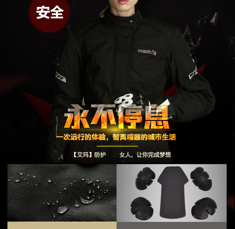Xe máy của phụ nữ NERVE Jersey phù hợp với mùa đông ấm áp không thấm nước chống vỡ cuộc đua đầu máy bốn mùa - Xe máy Rider thiết bị bao tay moto
