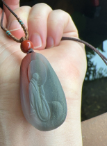 Yang Yujia Yunnan natural yellow dragon jade fortune and longevity ice species three-color gold sand old material enlightenment without form Buddha pendant certificate