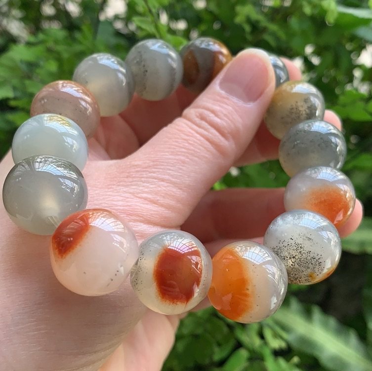 Yang Yujia Yunnan Natural Yellow Dragon Jade Eggplant Mountain Three-color Ice Sand 16MM Men's and Women's Bracelet Certificate