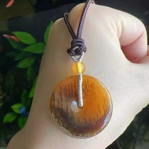 Yang Yujia Yunnan natural yellow dragon jade chicken oil yellow water grass flower safety buckle ancient style pendant pendant certificate new product