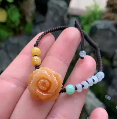 Yang Yujia Burmese natural A goods Jade red three-dimensional carved roses hand certificate flower gift box