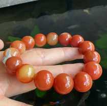 Yang Yujia natural yellow dragon jade chicken blood red oil yellow two-color men and women 13MM plus round beads bracelet certificate new product