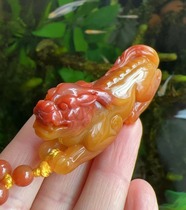 Yang Yujia Yunnan Natural Huanglong Jade Eggplant Mountain Old Material Good Luck Head Double Horned Pixiu Pendant Certificate New