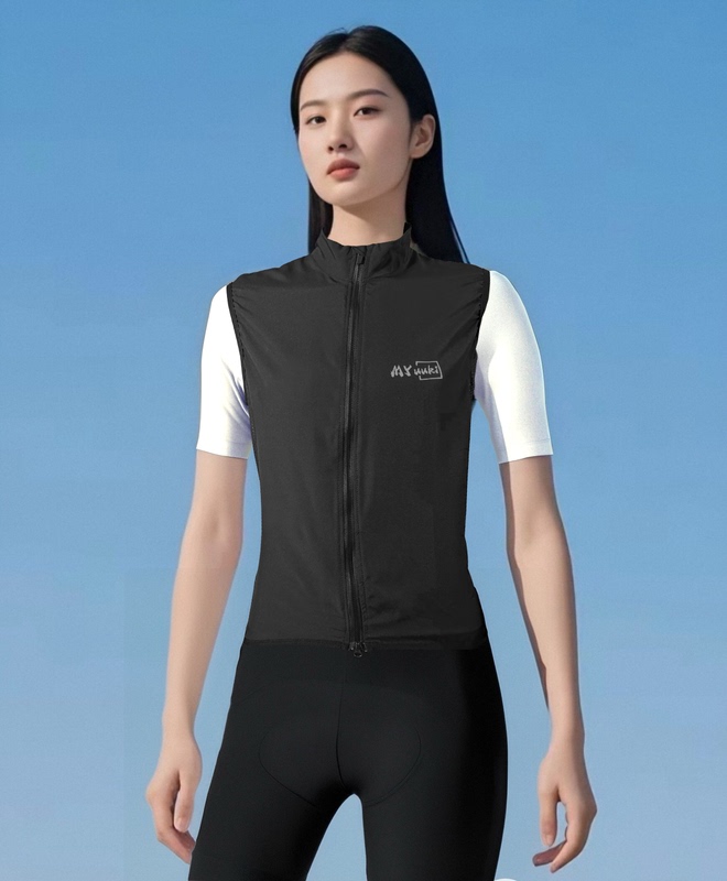 Cycling Vest with Double Zipper, Windproof, Lightweight, Spring and Autumn Cycling Windproof Vest, Road Bike Windproof and Waterproof