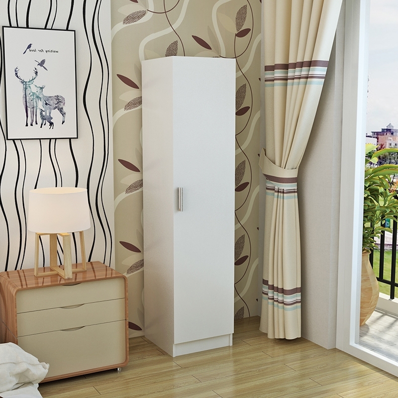 Simple single door wardrobe Children's bedroom Multi-functional closet closet Balcony Accommodating Cabinet Small Wood Cabinet Composition