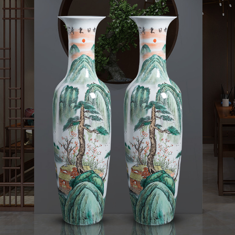 Jingdezhen ceramics hand - made extra large size vase home sitting room adornment the pre - opening hotel floor furnishing articles